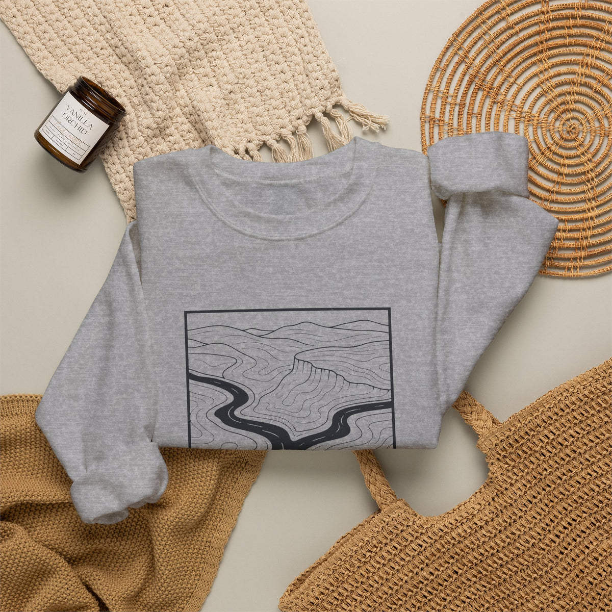 Clarksville Topo Map Crewneck Sweatshirt