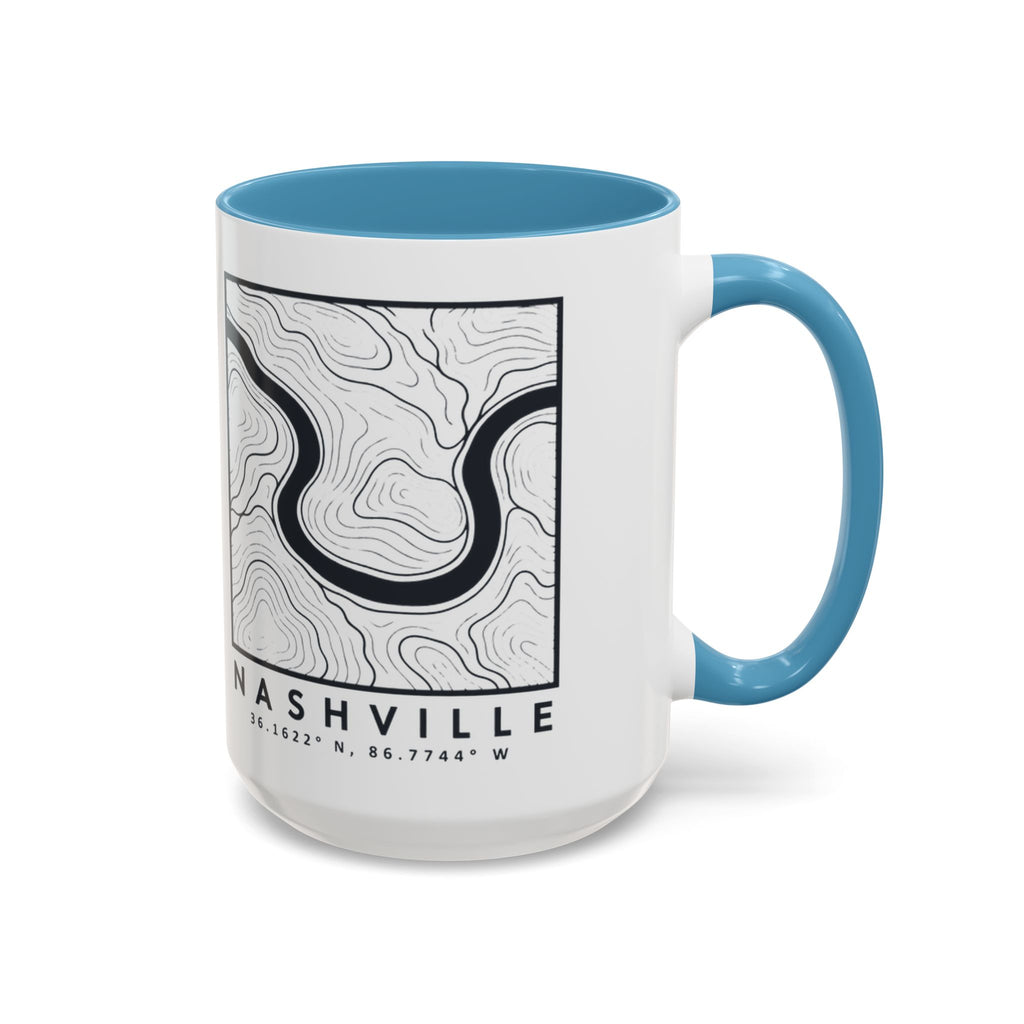 Nashville Topo Map Accent Mug