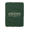 Chattanooga Walnut Street Bridge Sherpa Blanket (Forest Green)