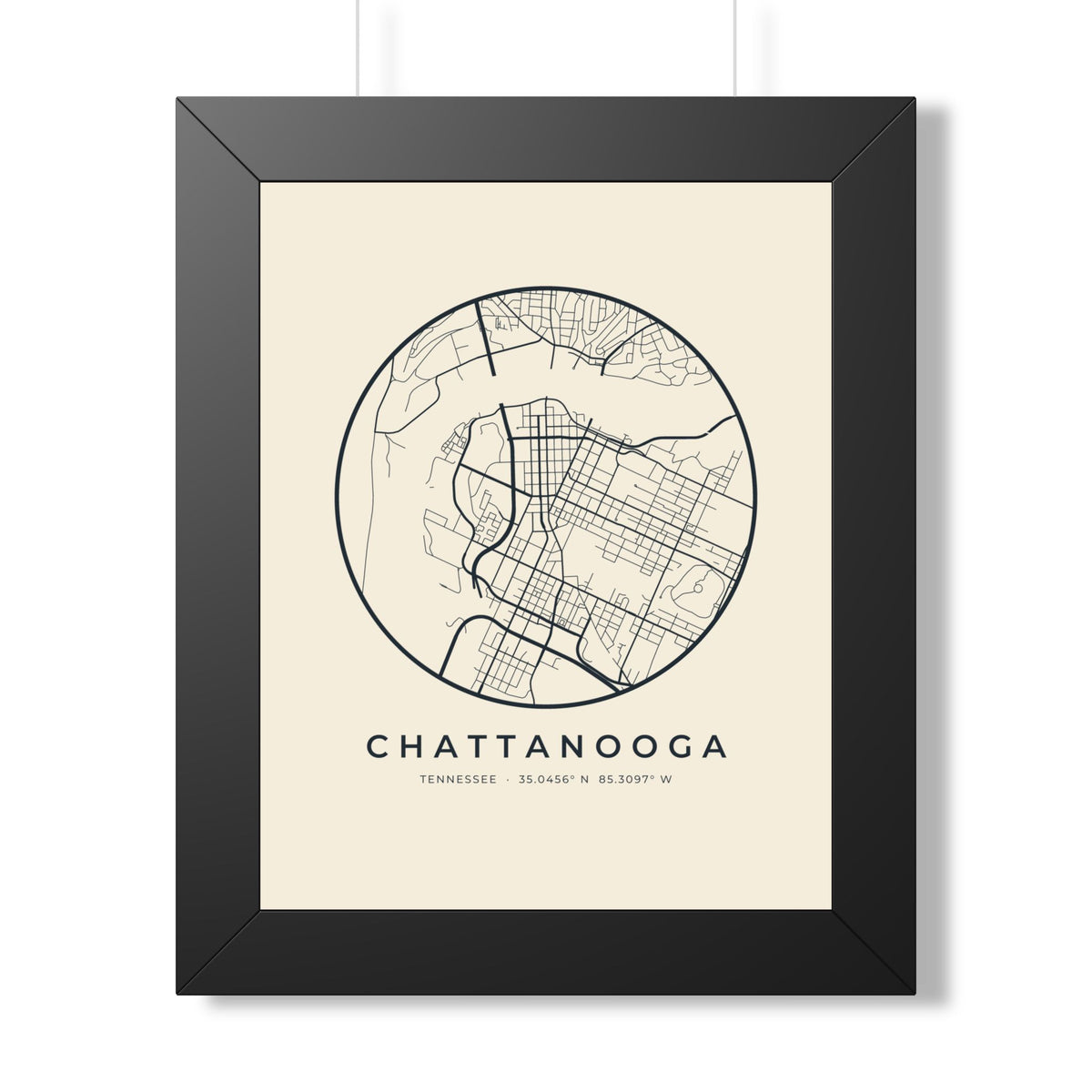 Chattanooga Street Map Framed Print