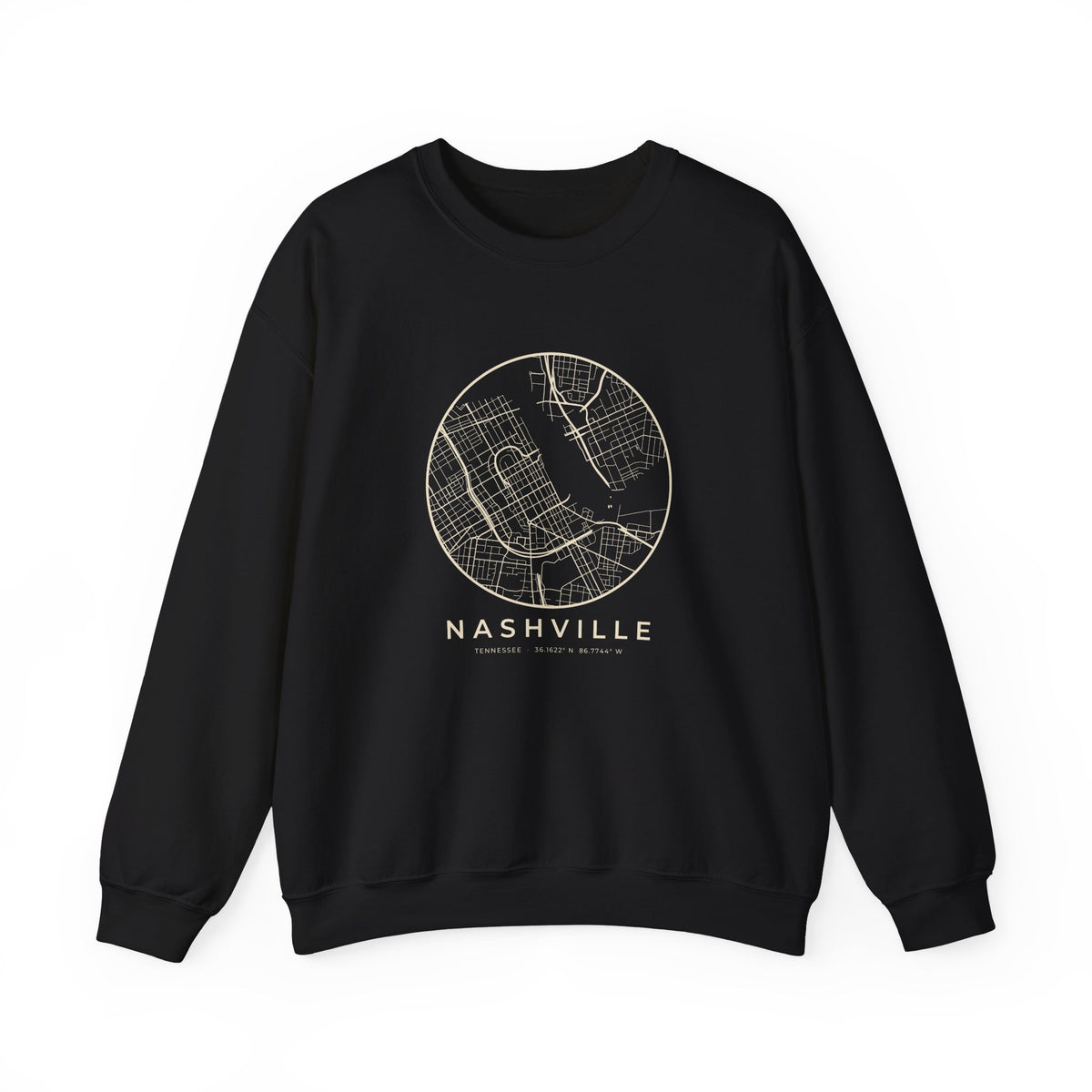Nashville Street Map Crewneck Sweatshirt