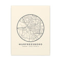 Murfreesboro Street Map Canvas Print