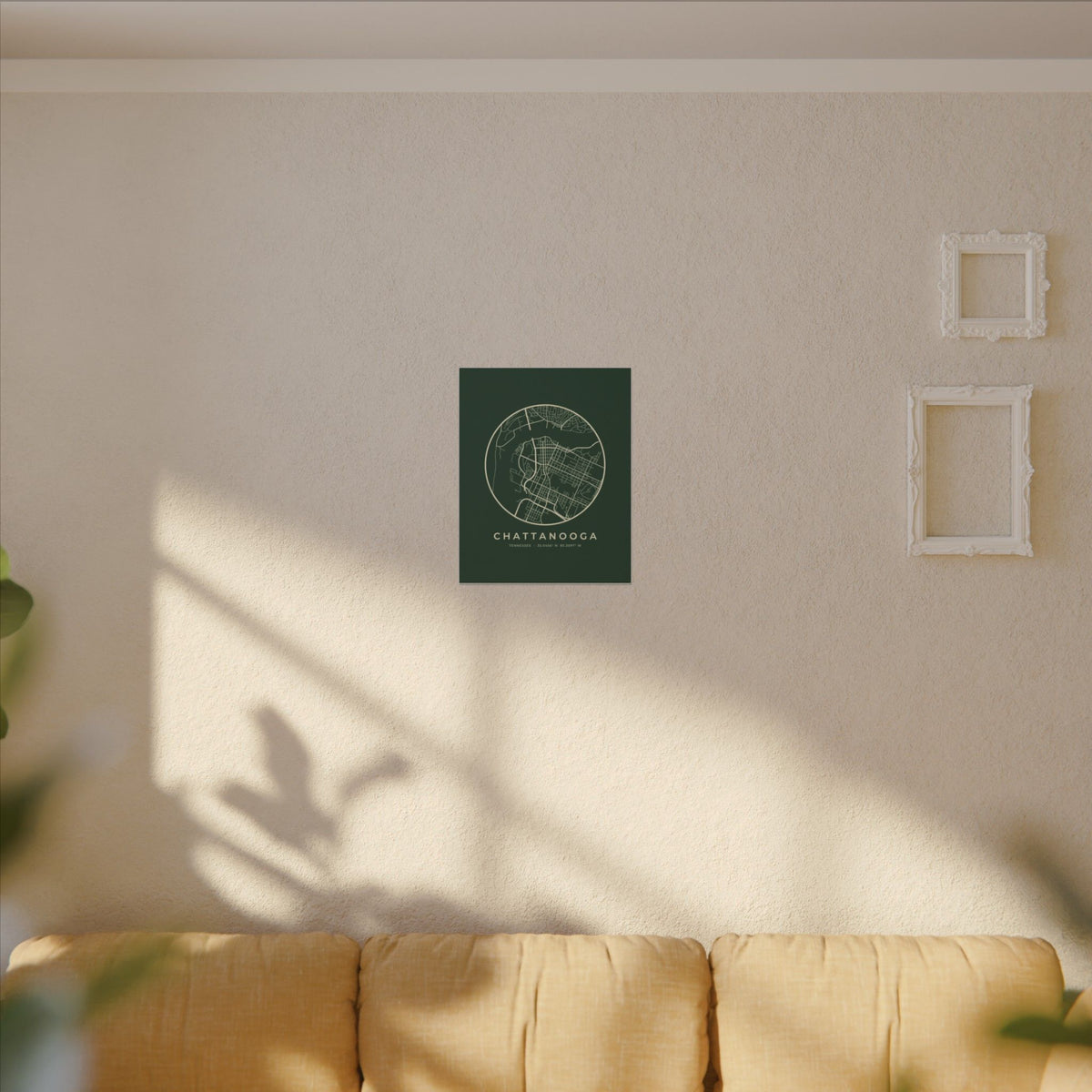 Chattanooga Street Map Canvas Print (Forest Green)