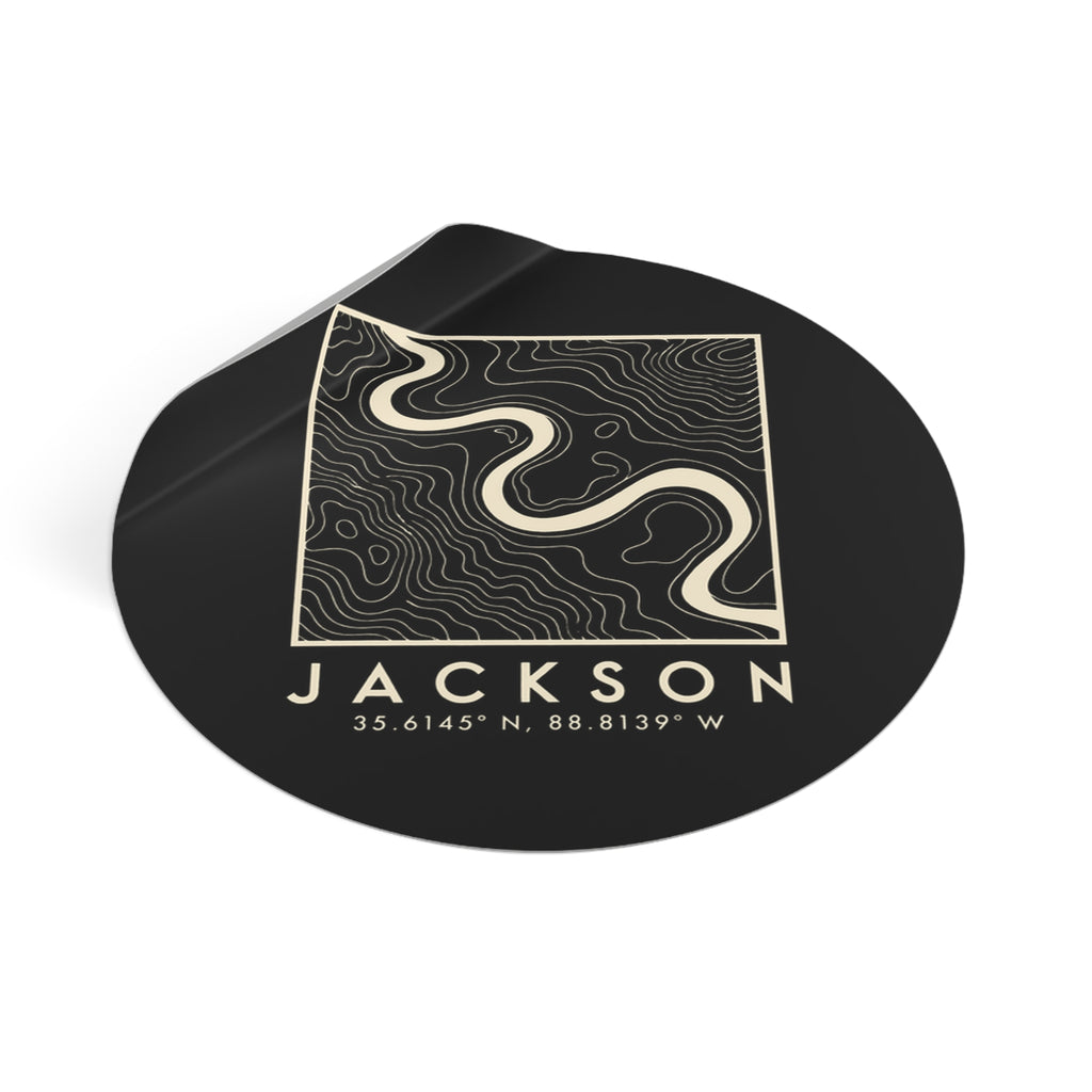 Jackson Topo Map Sticker (Black)