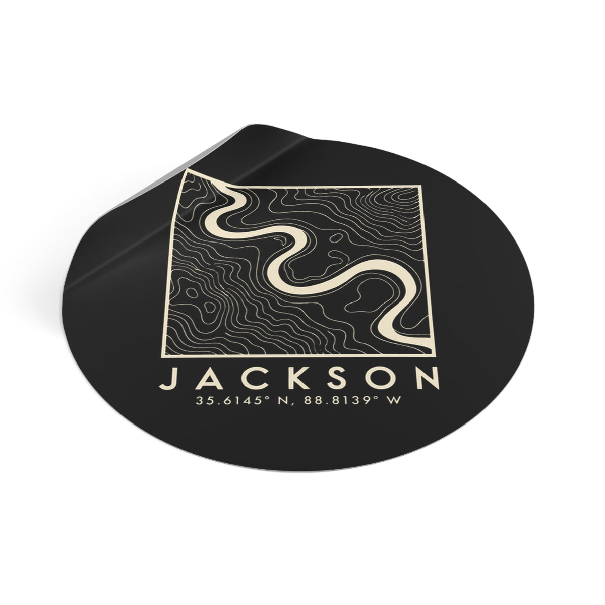 Jackson Topo Map Sticker (Black)
