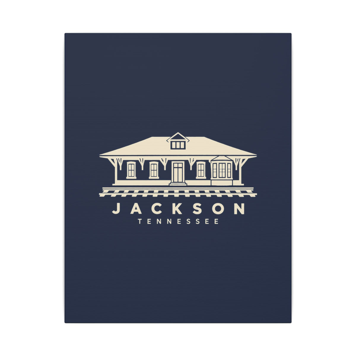 Jackson Train Depot Canvas Print (Navy)