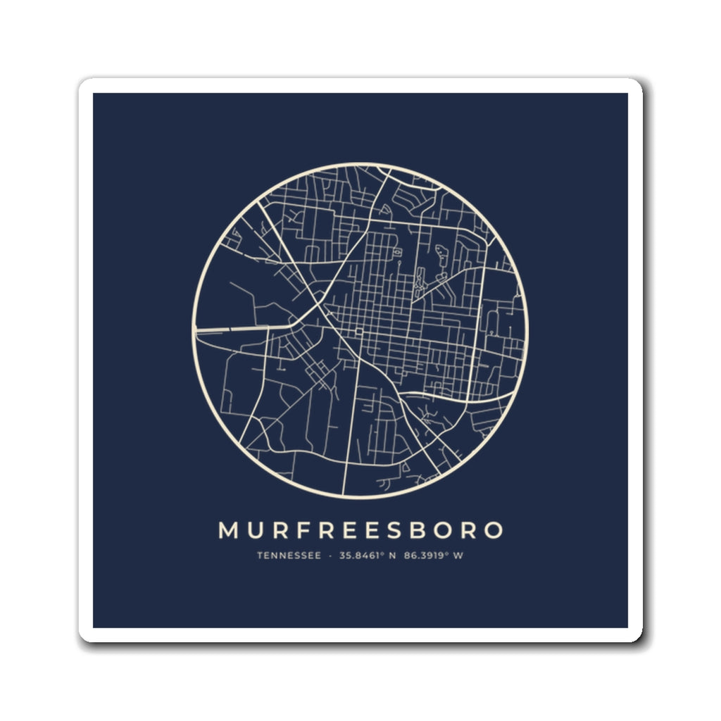 Murfreesboro Street Map Magnet (Navy)