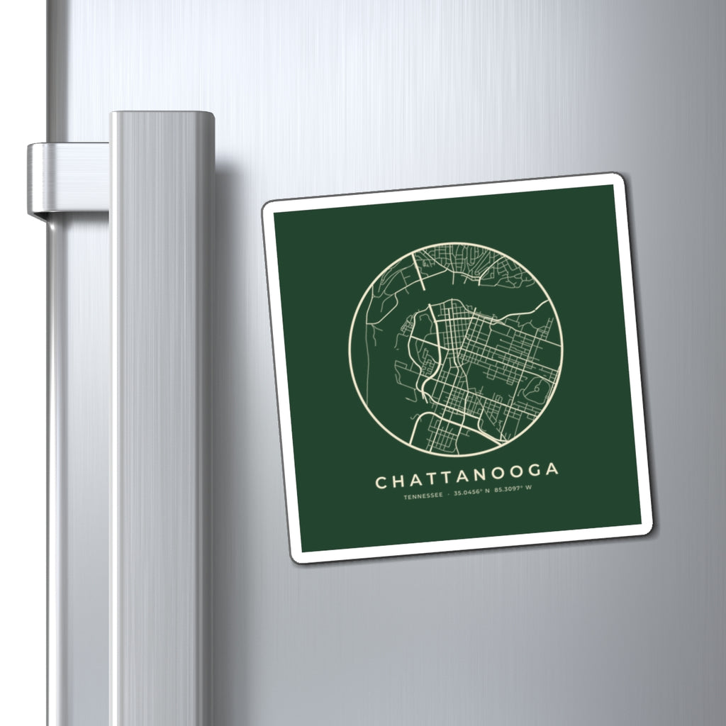 Chattanooga Street Map Magnet (Forest Green)