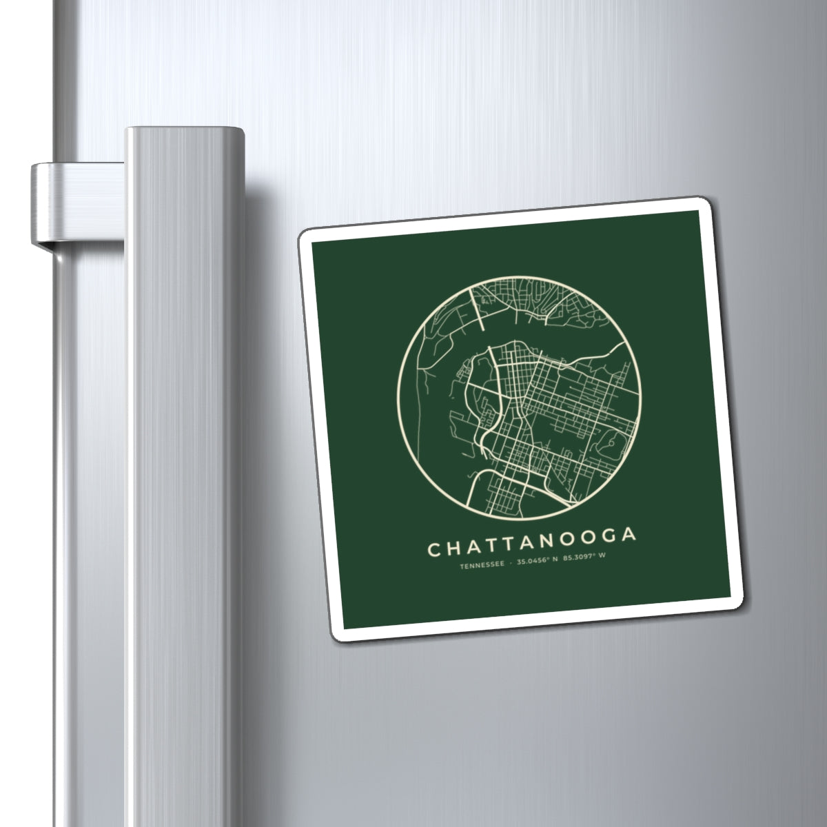Chattanooga Street Map Magnet (Forest Green)