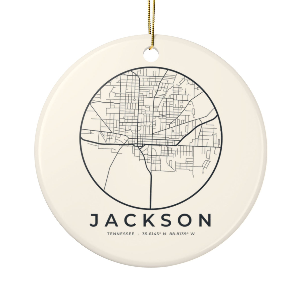 Jackson Street Map Ornament