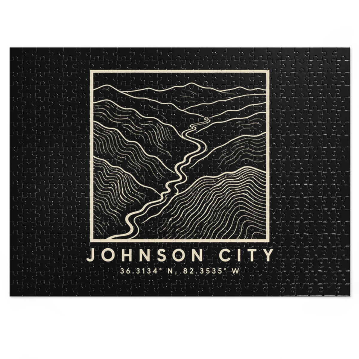 Johnson City Topo Map Puzzle (Black)