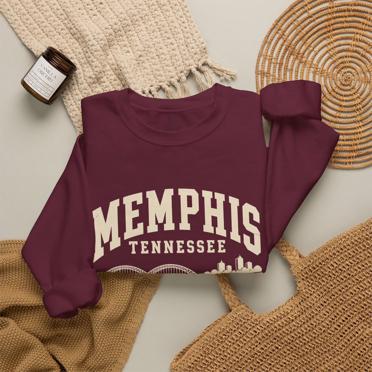 Memphis Vintage Varsity Crewneck Sweatshirt