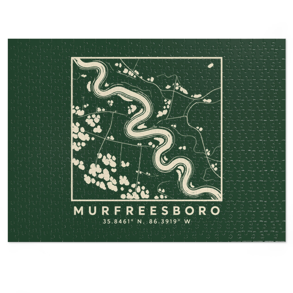 Murfreesboro Topo Map Puzzle (Forest Green)