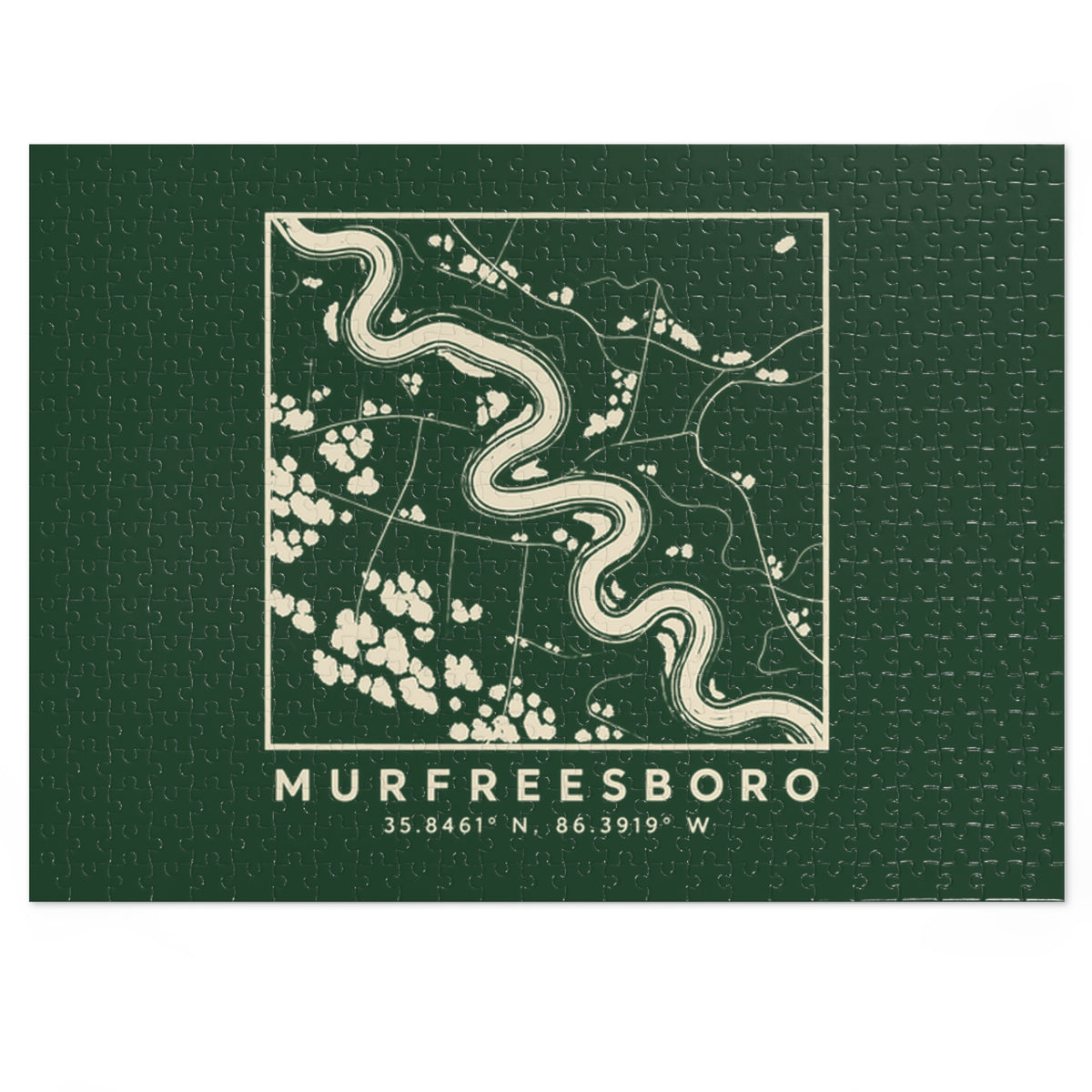 Murfreesboro Topo Map Puzzle (Forest Green)