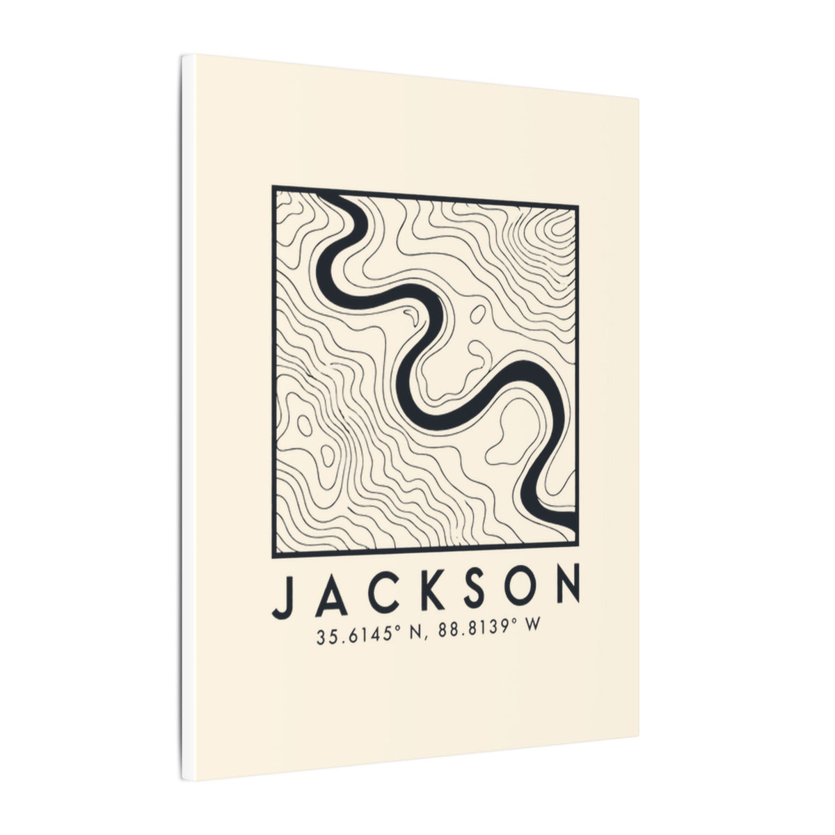 Jackson Topo Map Canvas Print