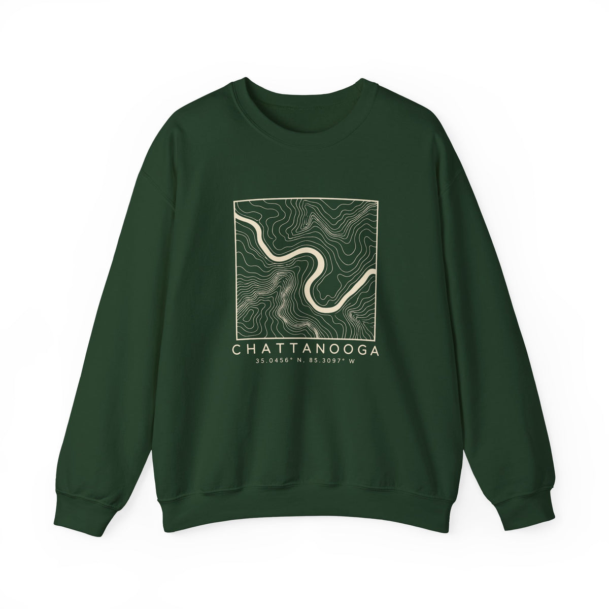 Chattanooga Topo Map Crewneck Sweatshirt