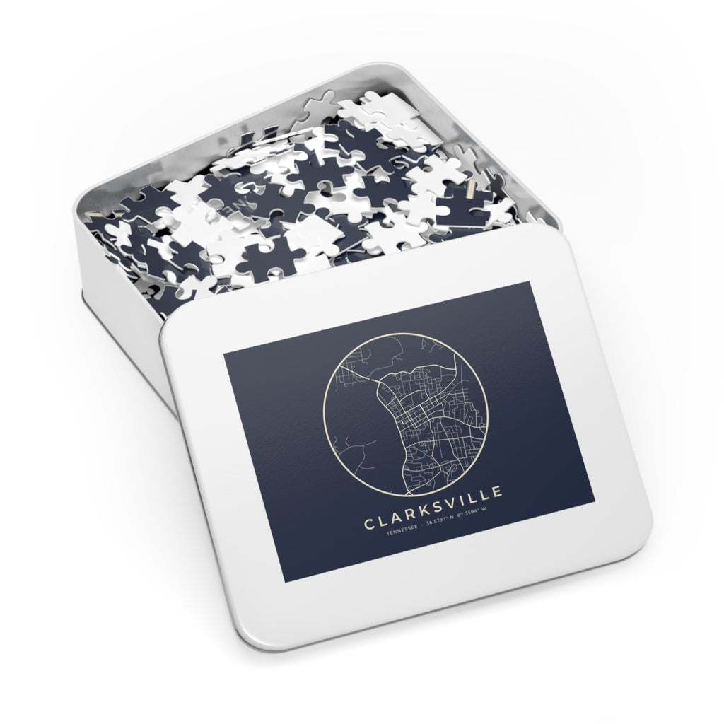 Clarksville Street Map Puzzle (Navy)