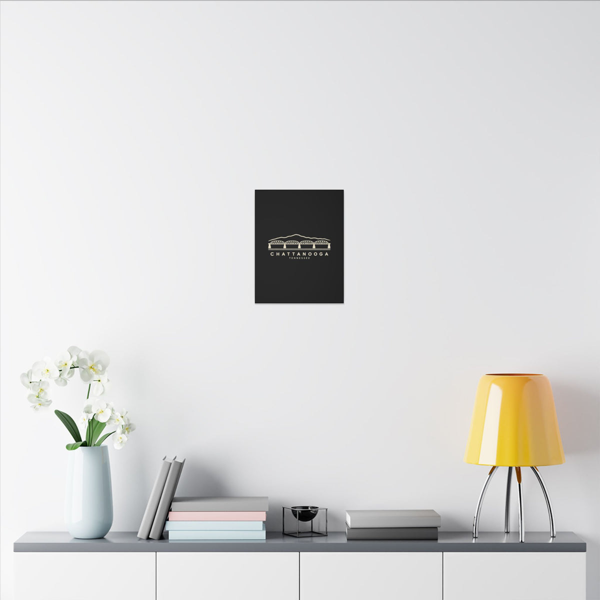 Chattanooga Walnut Street Bridge Canvas Print (Black)