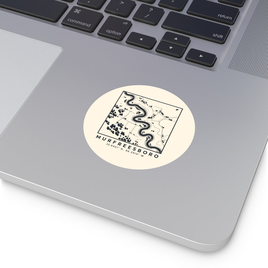 Murfreesboro Topo Map Sticker