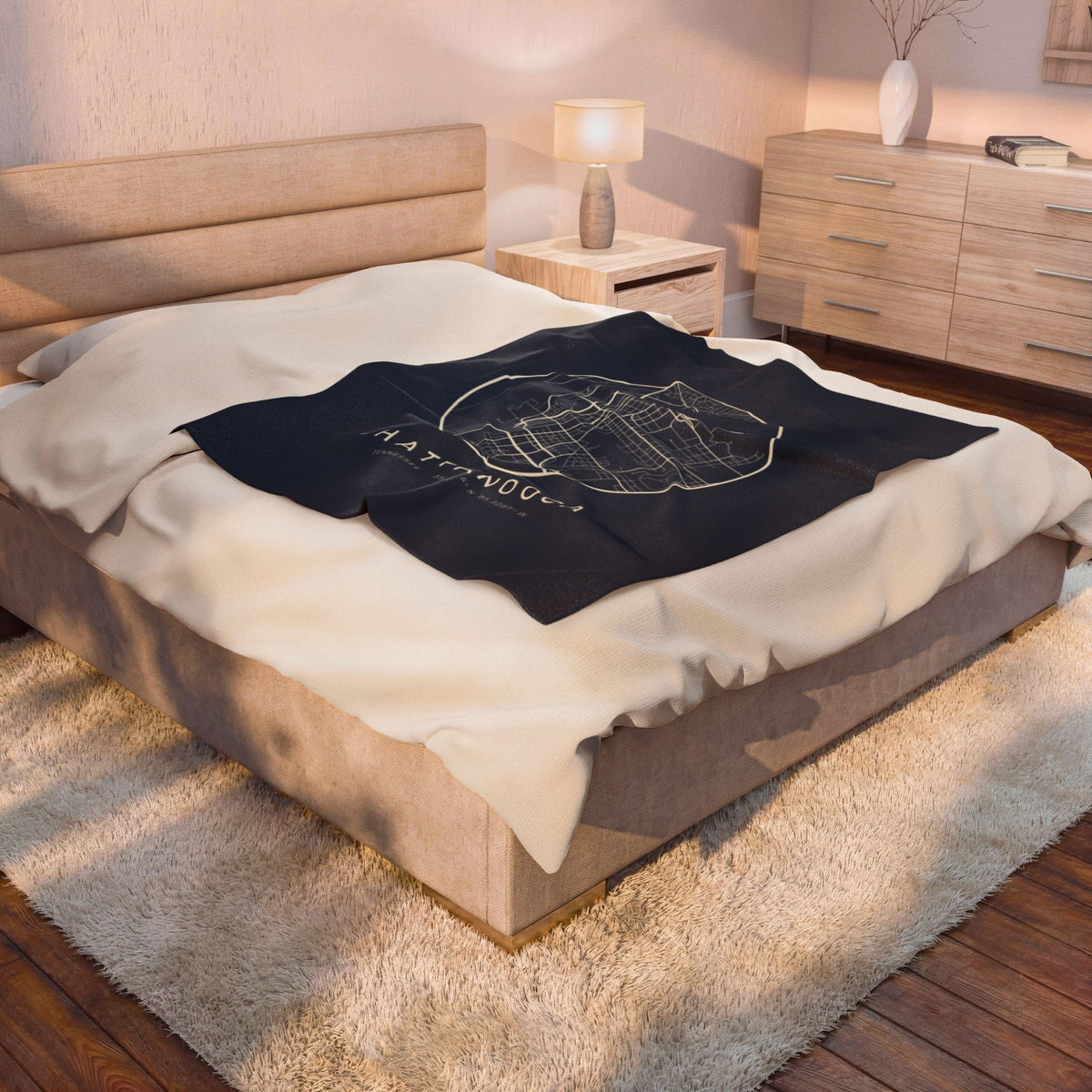 Chattanooga Street Map Blanket (Navy)