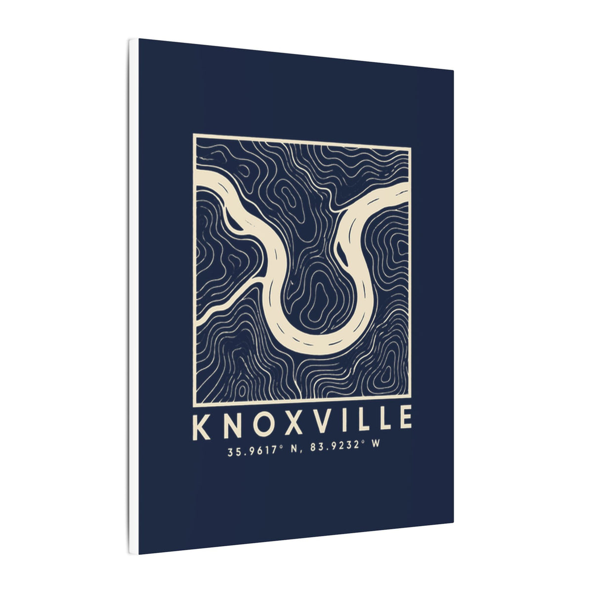 Knoxville Topo Map Canvas Print (Navy)