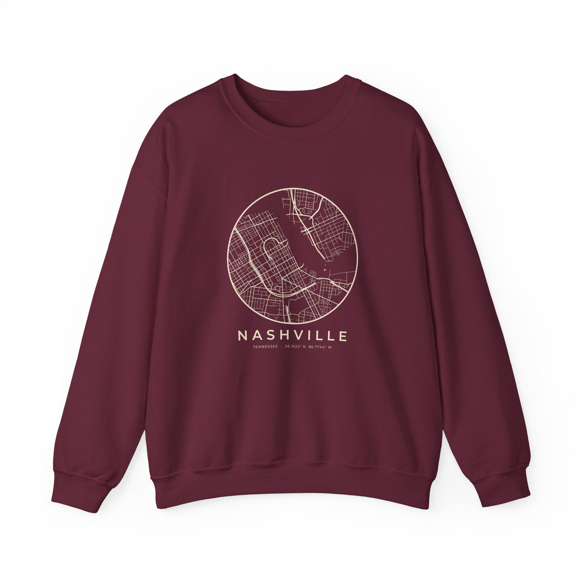 Nashville Street Map Crewneck Sweatshirt