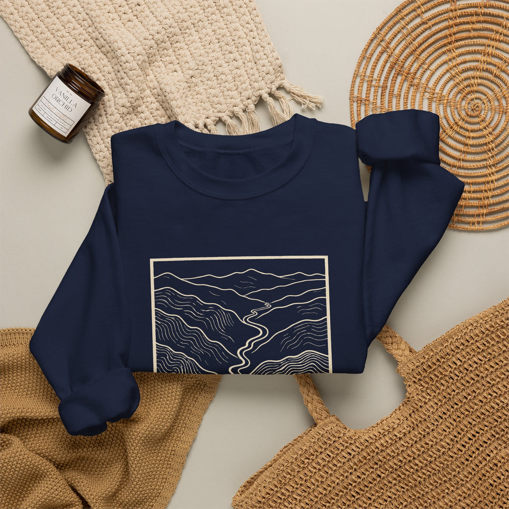 Johnson City Topo Map Crewneck Sweatshirt