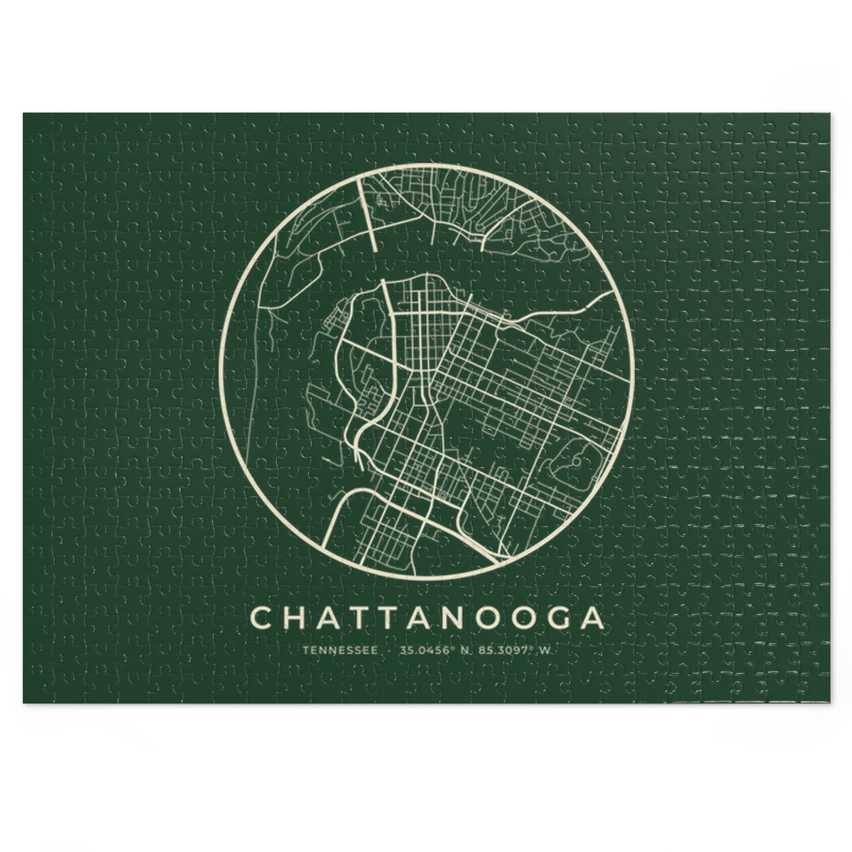 Chattanooga Street Map Puzzle (Forest Green)