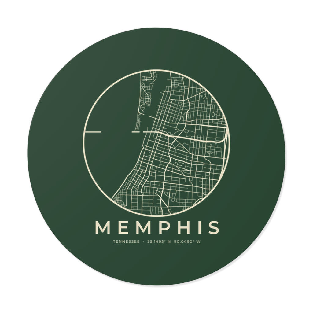 Memphis Street Map Sticker (Forest Green)