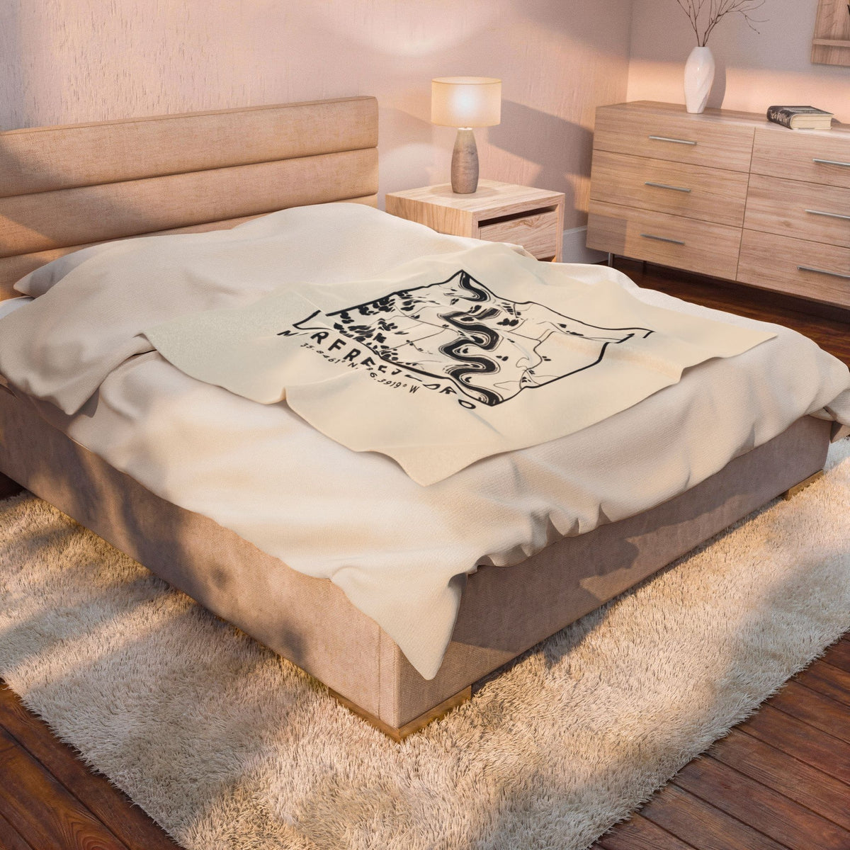 Murfreesboro Topo Map Blanket