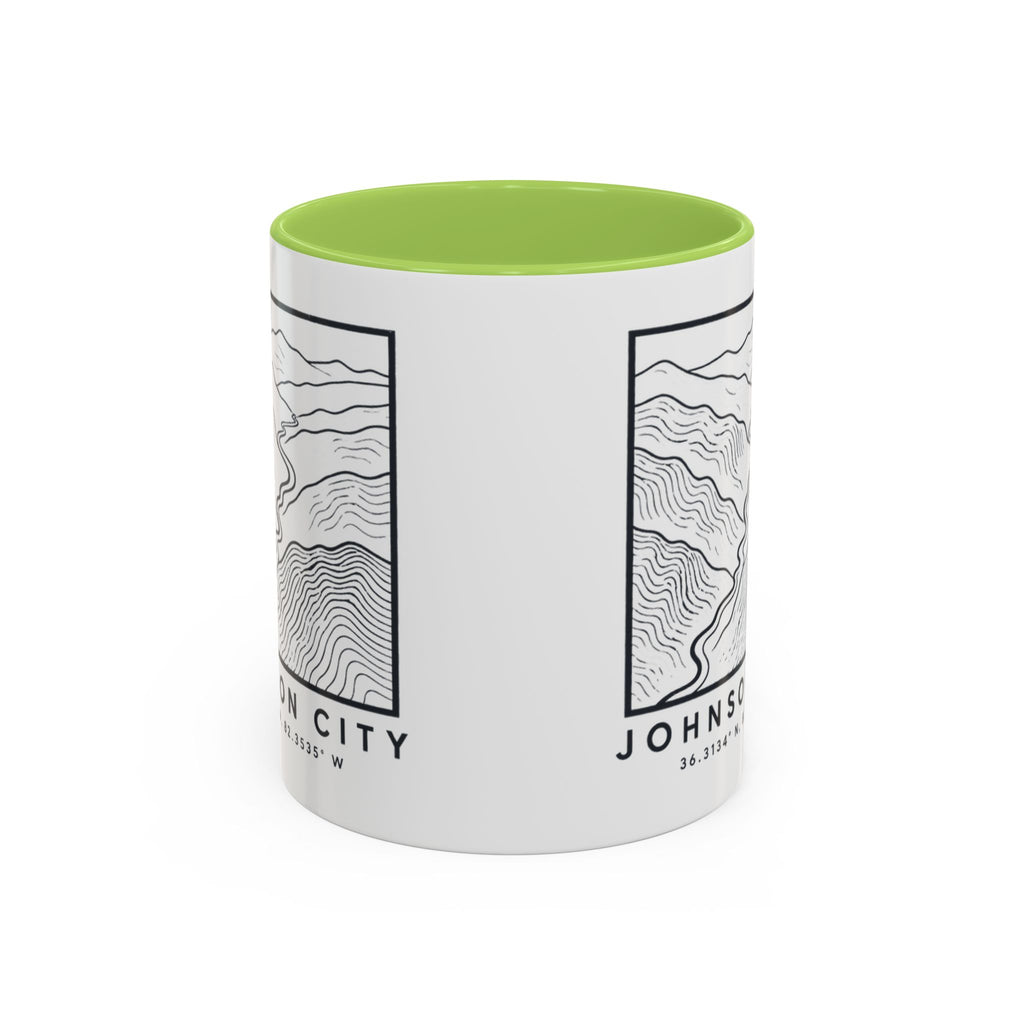 Johnson City Topo Map Accent Mug