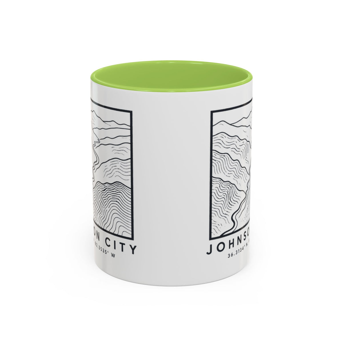 Johnson City Topo Map Accent Mug