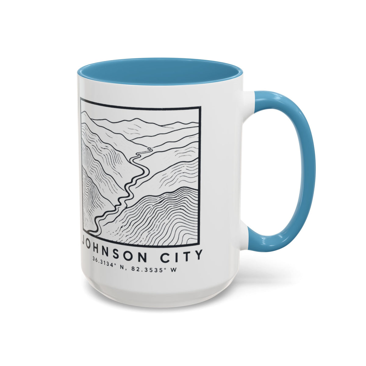 Johnson City Topo Map Accent Mug