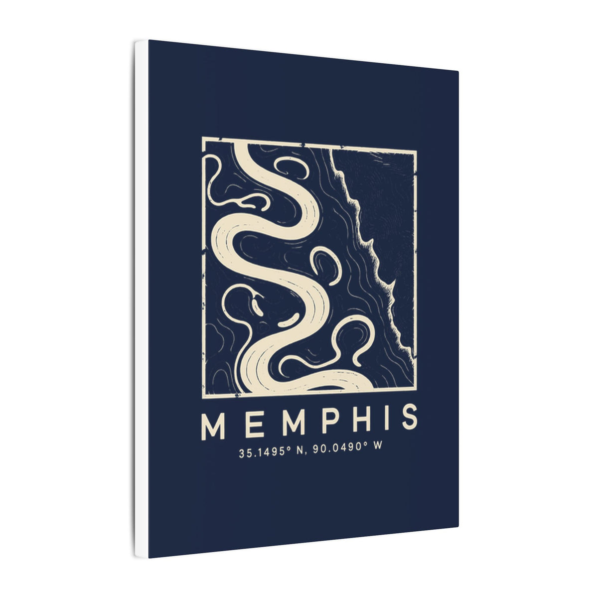 Memphis Topo Map Canvas Print (Navy)