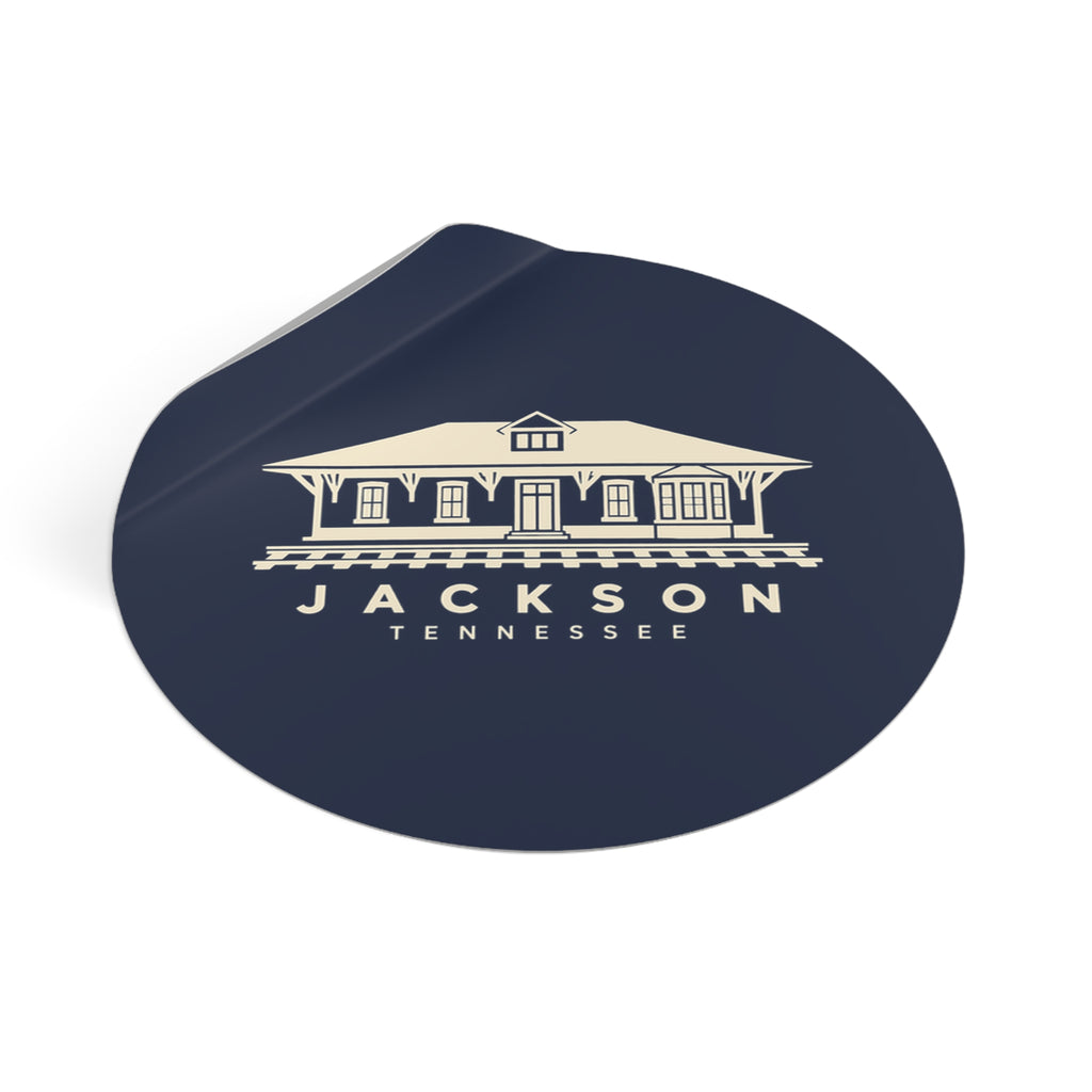 Jackson Train Depot Sticker (Navy)