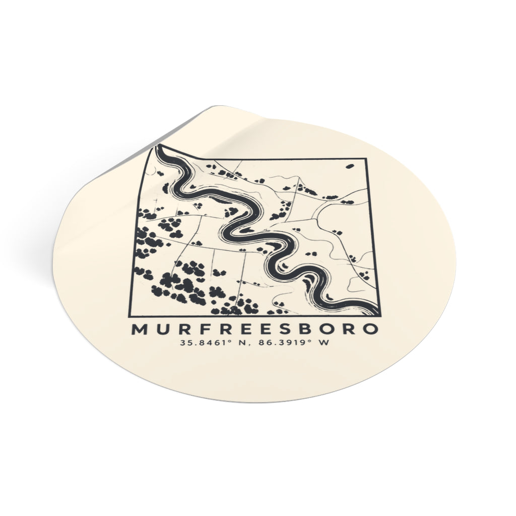 Murfreesboro Topo Map Sticker