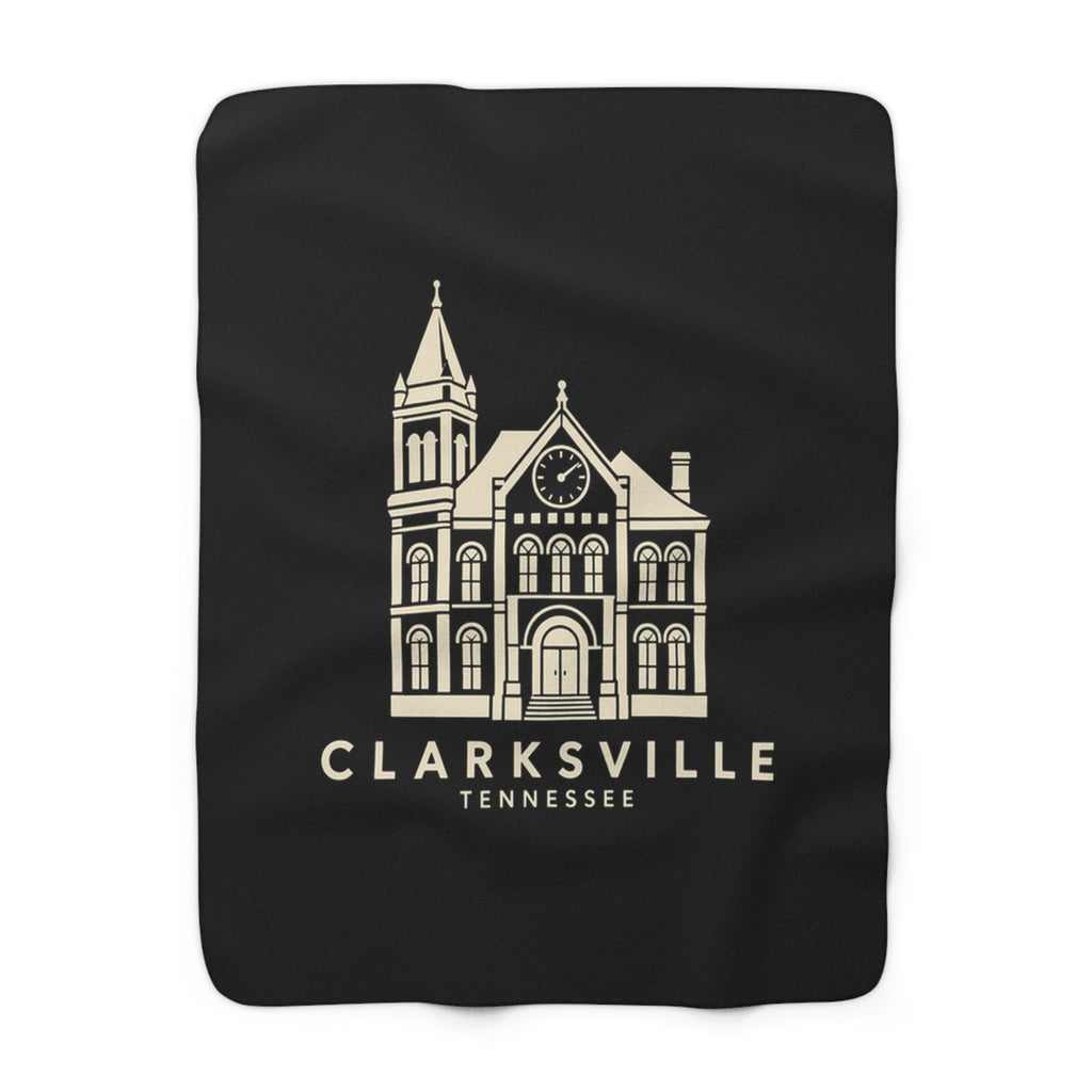 Clarksville Customs House Sherpa Blanket (Black)