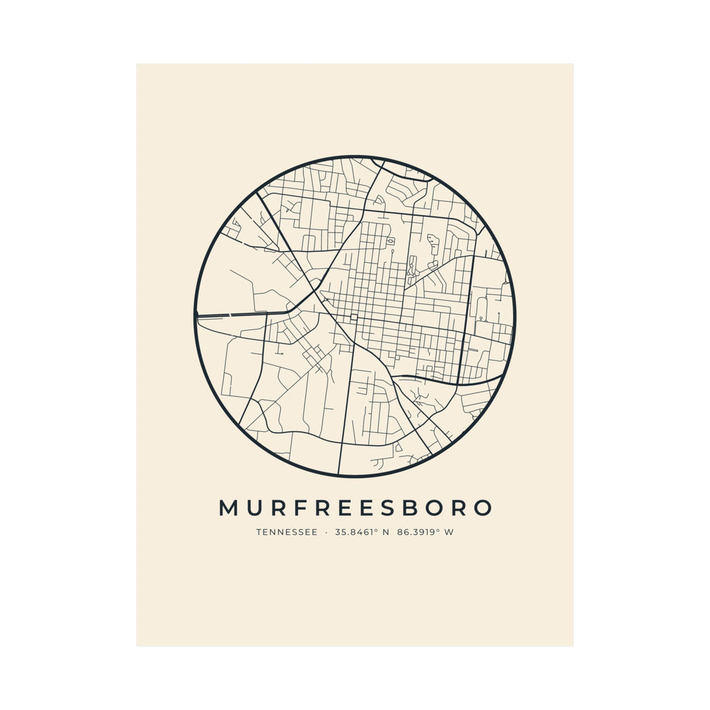Murfreesboro Street Map Poster