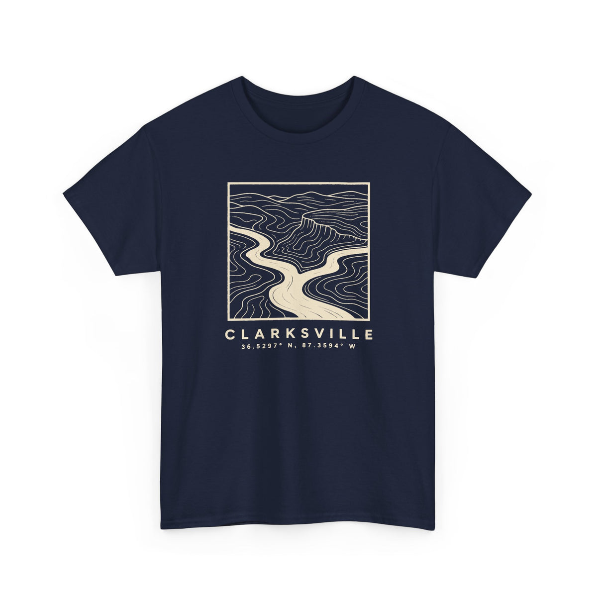 Clarksville Topo Map T-Shirt