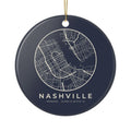 Nashville Street Map Ornament (Navy)