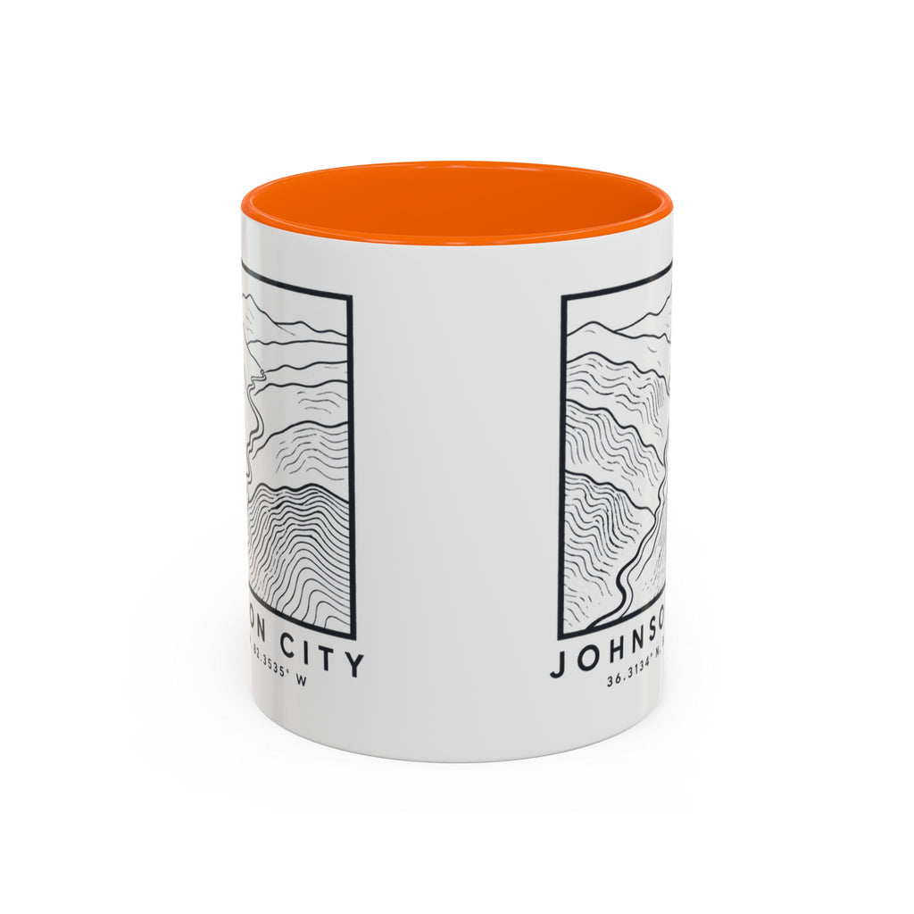 Johnson City Topo Map Accent Mug