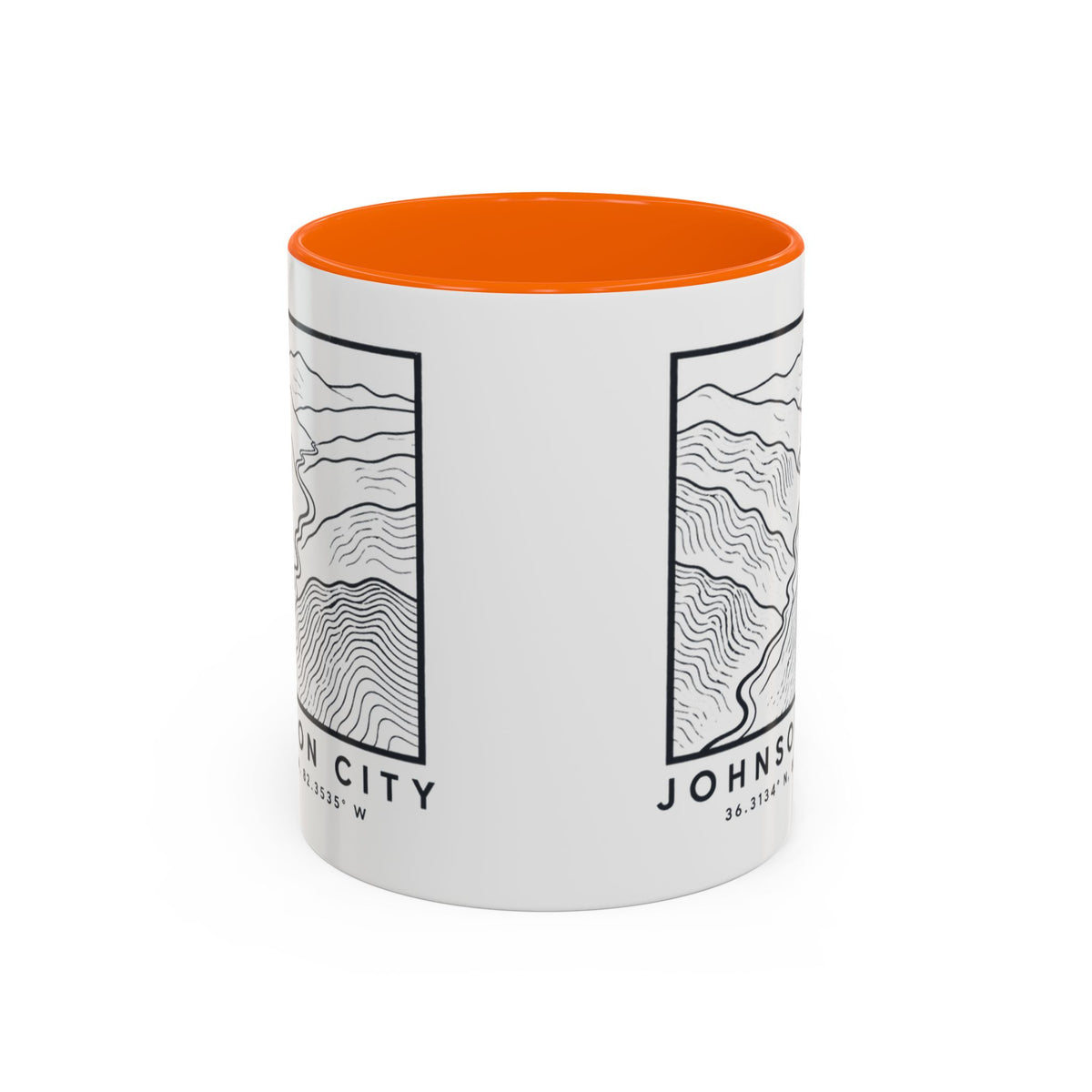 Johnson City Topo Map Accent Mug