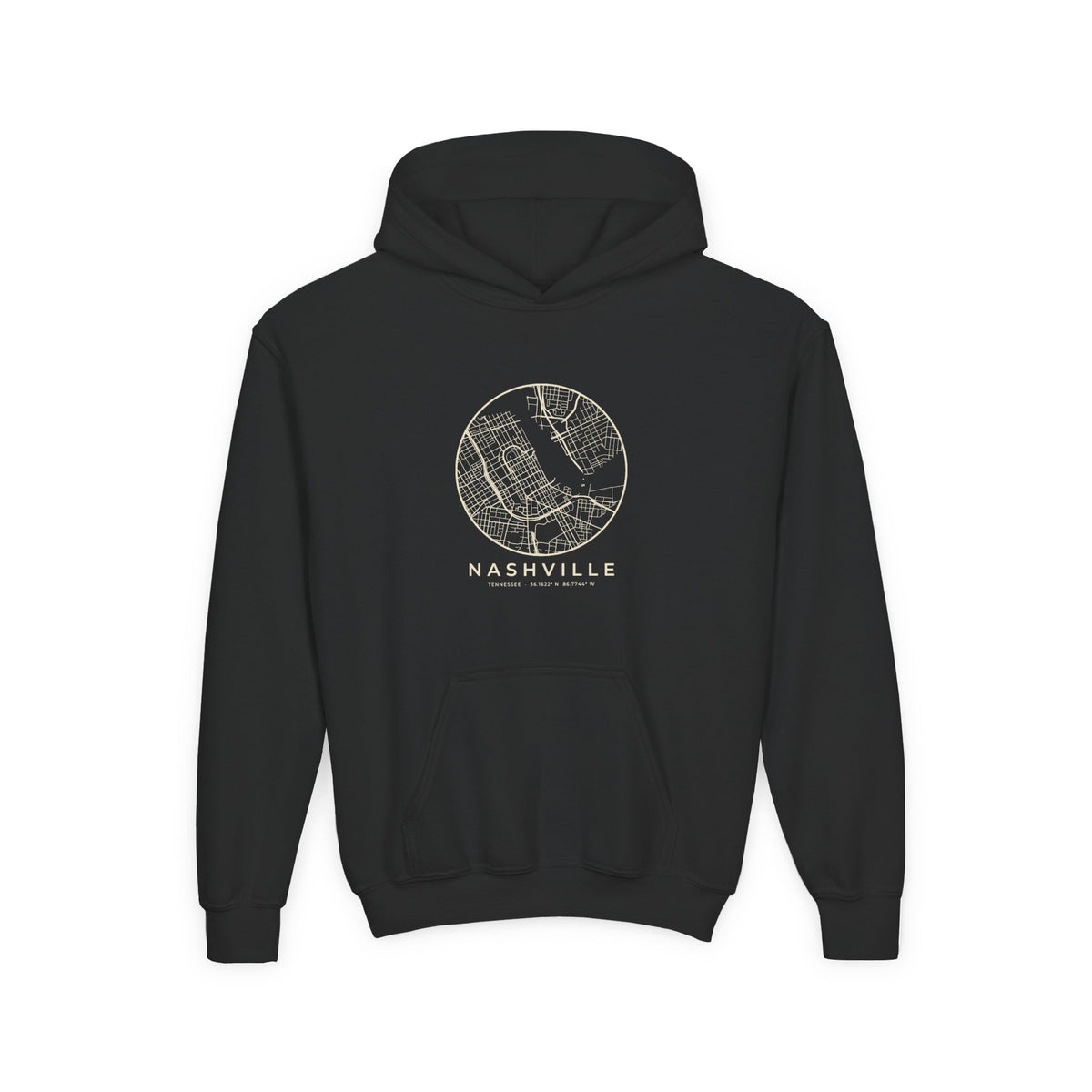 Nashville Street Map Kids Hoodie