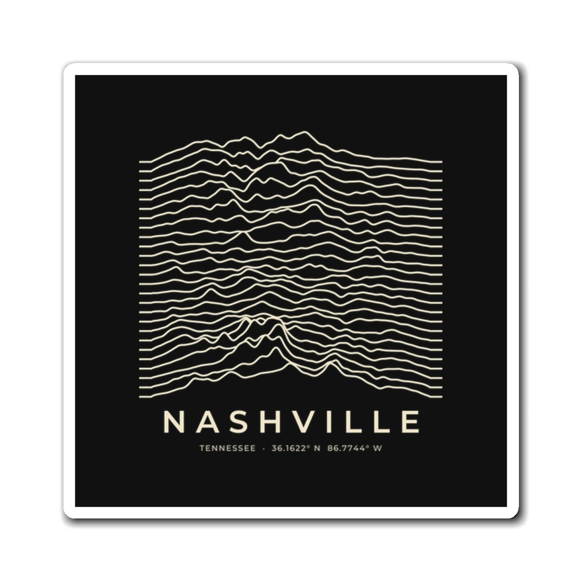 Nashville Ridgeline Magnet (Black)