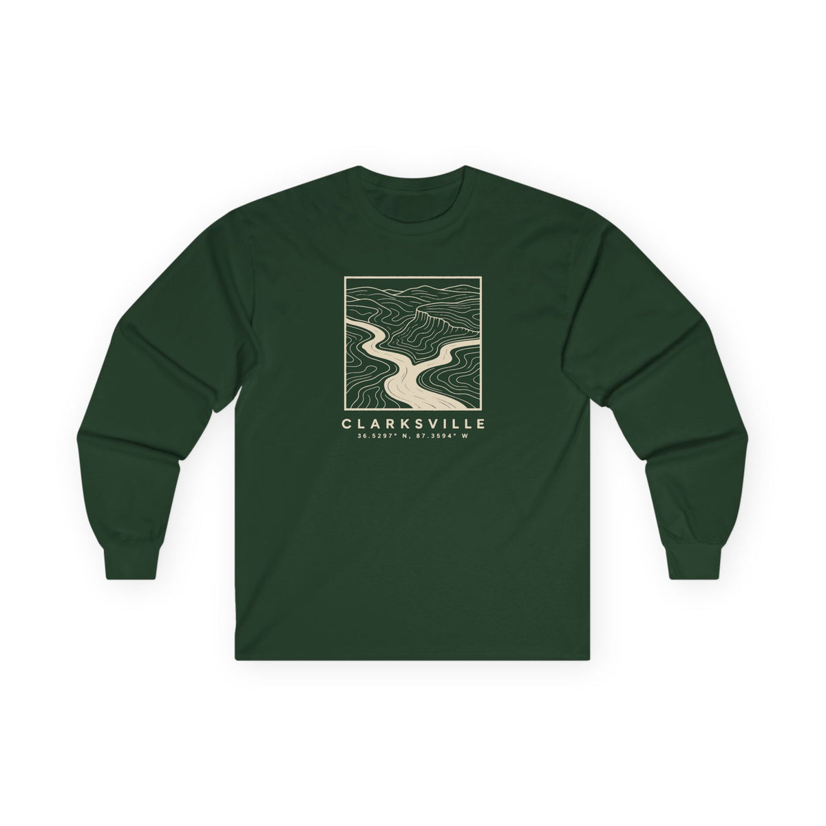 Clarksville Topo Map Long Sleeve T-Shirt