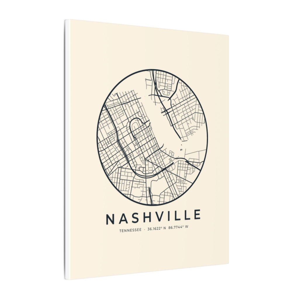 Nashville Street Map Canvas Print
