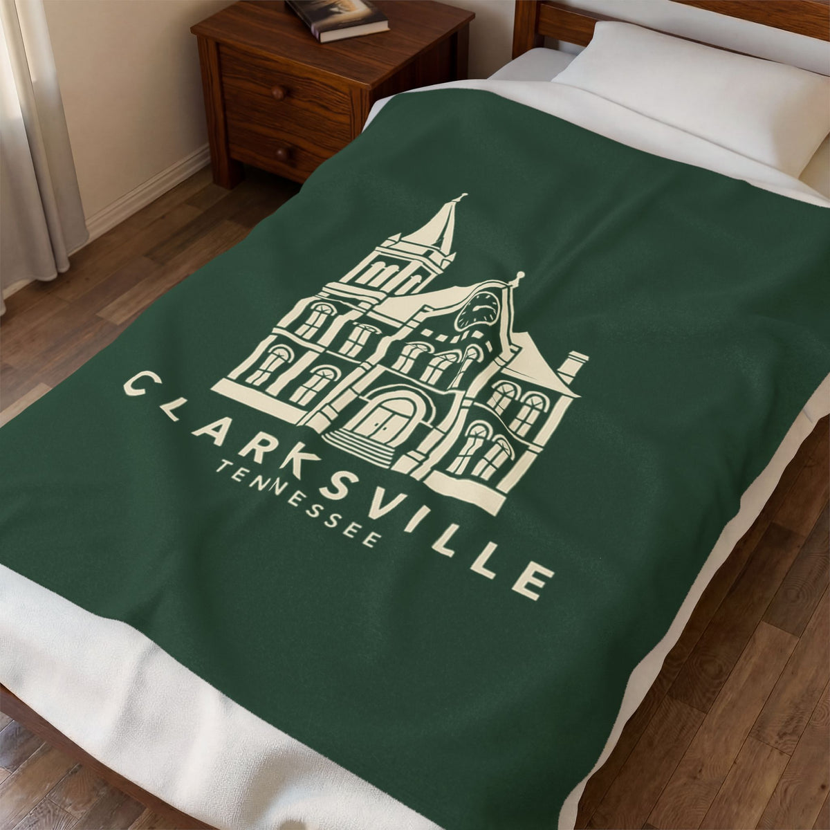Clarksville Customs House Blanket (Forest Green)