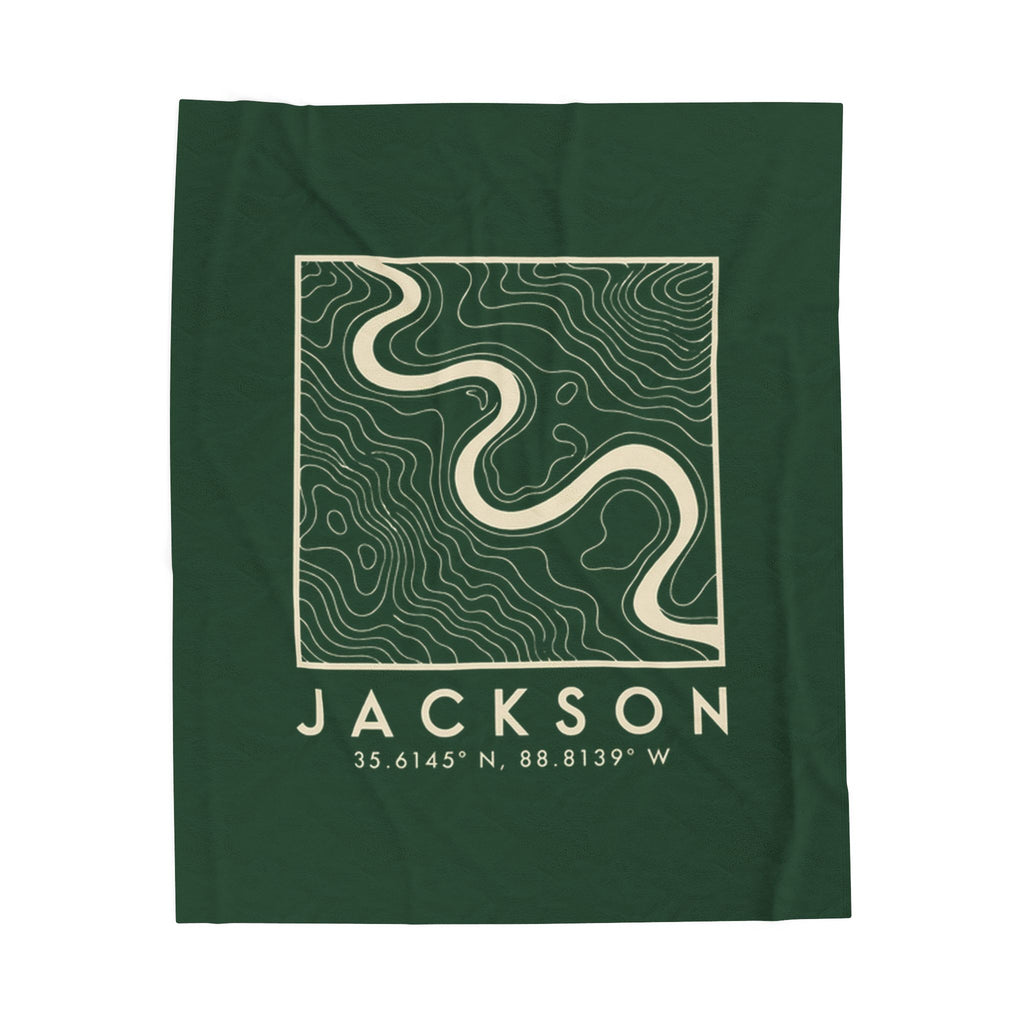 Jackson Topo Map Blanket (Forest Green)