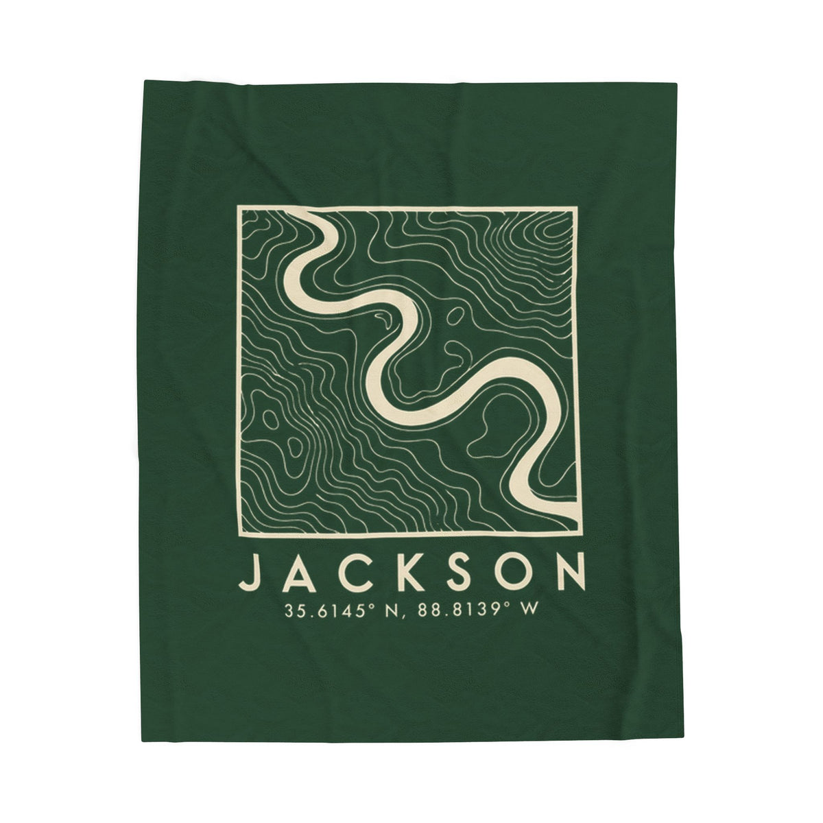 Jackson Topo Map Blanket (Forest Green)
