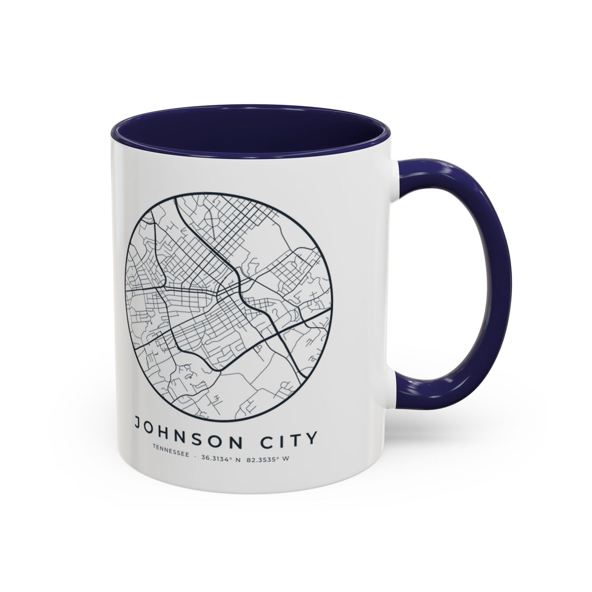 Johnson City Street Map Accent Mug